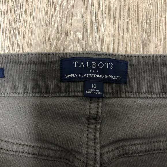 Talbots Women's Size 10 Simply Flattering 5 Pocket Straight Grey Corduroy Pants - Picture 5 of 7